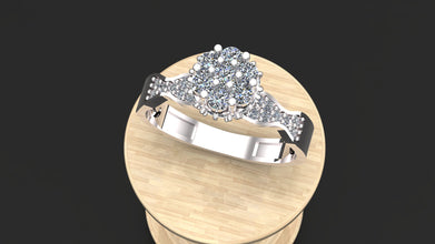 Sterling Silver Customizable Gemstone Floral Ring – Elegant Women’s Statement Ring, Adjustable Design