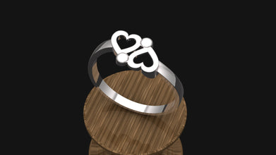 Sterling Silver Double Heart Ring | Minimalist Love Jewelry