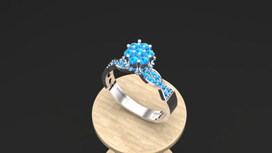 Sterling Silver Floral Jewelry Set Customizable – Necklace, Earrings, Ring & Bracelet for Women