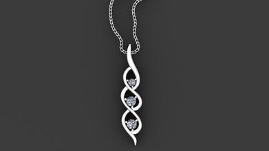 Classic Kaia journey pendant with three diamond white stones, a meaningful gift