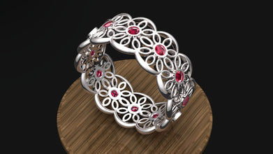 Sterling Silver Customizable Gemstone Floral Ring | Women’s Jewelry