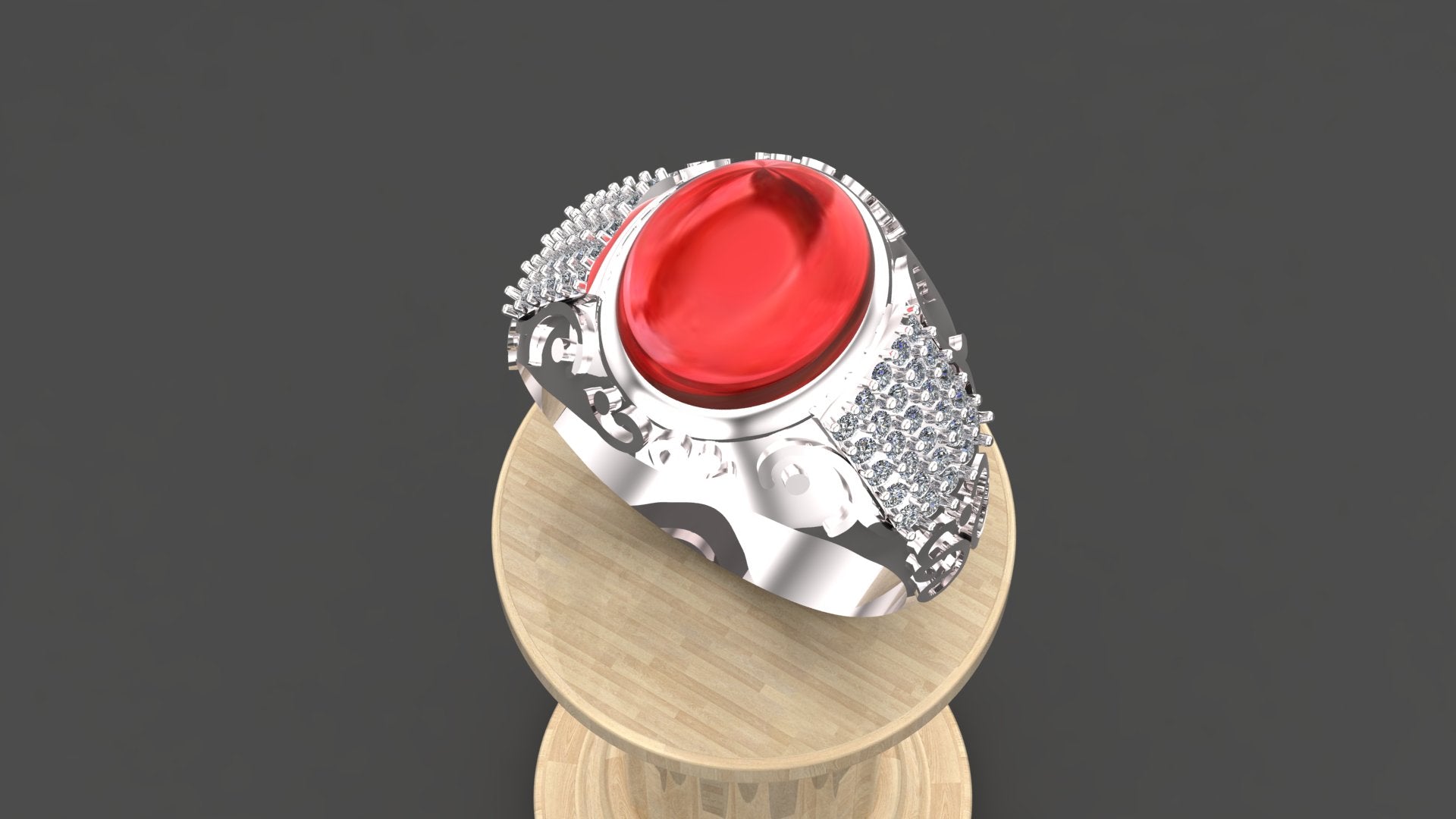 Men’s Sterling Silver Ring with Custom Gemstone | Ruby, Emerald, Sapphire, Birthstone Ring | Handmade Luxury Silver Jewelry