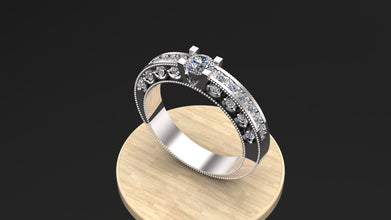 Custom Silver Engagement Ring with Gemstone Options – Personalized Sterling Silver Ring with Diamond Accents