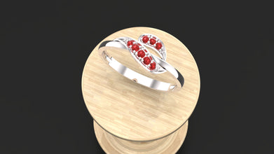 Sterling Silver Infinity Ring with Custom Gemstones – Personalized Birthstone Promise Ring for Women