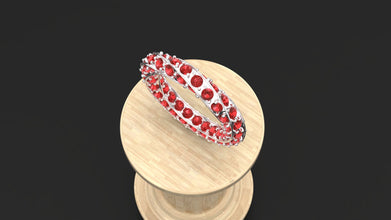 Sterling Silver Eternity Band Ring with Custom Gemstones – Handmade Stackable Jewelry for Women