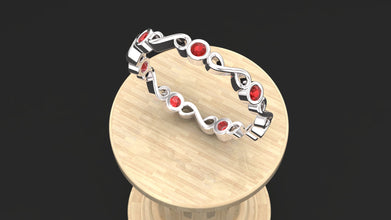 Sterling Silver Infinity Ring with Custom Birthstone – Elegant Personalized Gemstone Band for Women