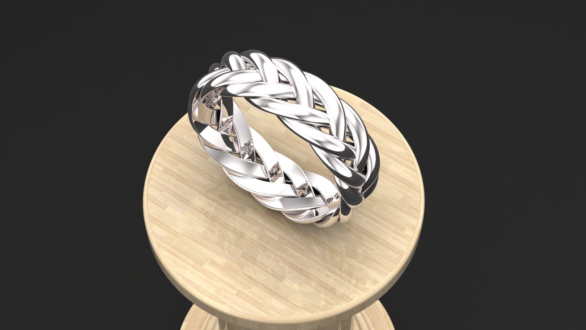 Handmade Braided Silver Ring | 925 Sterling Silver Woven Band for Men & Women | Customizable Silver Jewelry