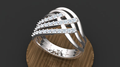 Sterling Silver Multi-Band Ring Customizable – Elegant Women’s Cocktail & Statement Jewelry