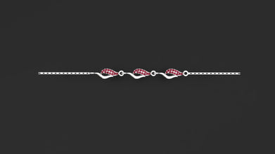 Elegant Sterling Silver Leaf Bracelet with CZ, Emerald & Ruby Stones | Adjustable Women’s Jewelry