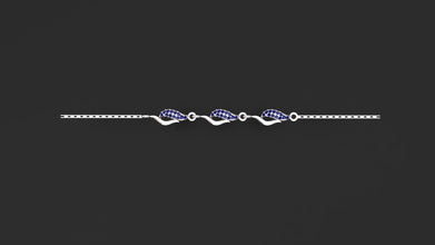 Elegant Sterling Silver Leaf Bracelet with CZ, Emerald & Ruby Stones | Adjustable Women’s Jewelry