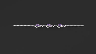 Elegant Sterling Silver Leaf Bracelet with CZ, Emerald & Ruby Stones | Adjustable Women’s Jewelry