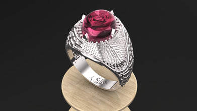 Handcrafted Sterling Silver Men’s Ring with Custom Gemstone | Luxury Statement Jewelry