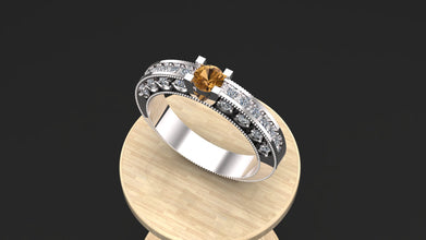 Custom Silver Engagement Ring with Gemstone Options – Personalized Sterling Silver Ring with Diamond Accents