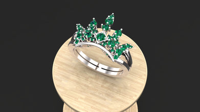 Sterling Silver Crown Ring with Custom Gemstones | Elegant Women’s Tiara-Inspired Jewelry