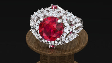 925 Sterling Silver Halo Ring | Women’s Vintage Statement Engagement Ring | Cocktail & Anniversary Ring