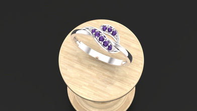 Sterling Silver Infinity Ring with Custom Gemstones – Personalized Birthstone Promise Ring for Women