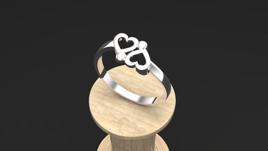 Sterling Silver Double Heart Ring | Minimalist Love Jewelry