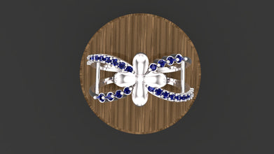 Sterling Silver Floral Ring with Custom Gemstones | Handmade Adjustable Flower Design