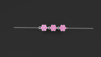Sterling Silver Customizable Gemstone Flower Bracelet – Elegant Adjustable Women’s Jewelry Gift
