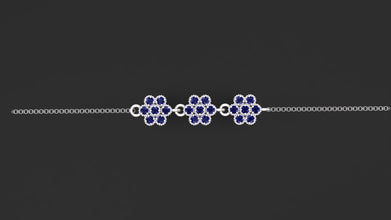 Sterling Silver Customizable Gemstone Flower Bracelet – Elegant Adjustable Women’s Jewelry Gift