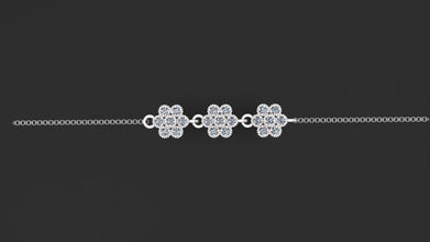 Sterling Silver Customizable Gemstone Flower Bracelet – Elegant Adjustable Women’s Jewelry Gift
