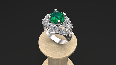 925 Sterling Silver Halo Ring | Women’s Vintage Statement Engagement Ring | Cocktail & Anniversary Ring