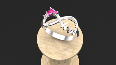 Personalized Sterling Silver Infinity Love Ring with Custom Birthstones – Unique Couples & Promise Jewelry
