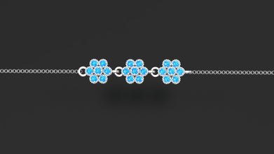 Sterling Silver Customizable Gemstone Flower Bracelet – Elegant Adjustable Women’s Jewelry Gift