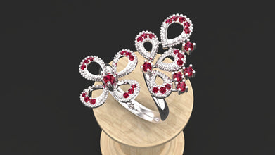 Handcrafted Sterling Silver Adjustable Ring with Custom Gemstones – Emerald, Ruby, Sapphire & Citrine | Unique Statement Jewelry for Women