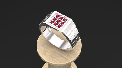 Men’s 925 Sterling Silver Ring | Custom Gemstone Signet Ring (Emerald, Ruby, Citrine, Garnet, Amethyst) – Handmade Luxury Jewelry Gift