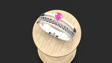 Sterling Silver Custom Gemstone Ring – Personalized Engagement Ring with Birthstone | Handmade Silver Jewelry Gift for Her