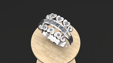 925 Sterling Silver Heart Ring with Amethyst & Cubic Zirconia | Women’s Purple Stone Promise Ring | Customizable Silver Jewelry