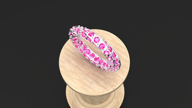 Sterling Silver Eternity Band Ring with Custom Gemstones – Handmade Stackable Jewelry for Women