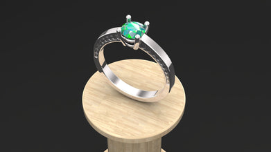 Sterling Silver Solitaire Ring with Custom Gemstone | Personalized Engagement & Promise Ring