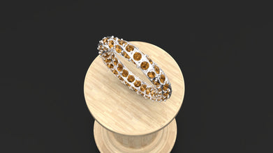 Sterling Silver Eternity Band Ring with Custom Gemstones – Handmade Stackable Jewelry for Women