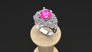 925 Sterling Silver Halo Ring | Women’s Vintage Statement Engagement Ring | Cocktail & Anniversary Ring