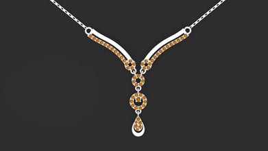 Amira formal wear necklace with sunny yellow citrine gemstones.