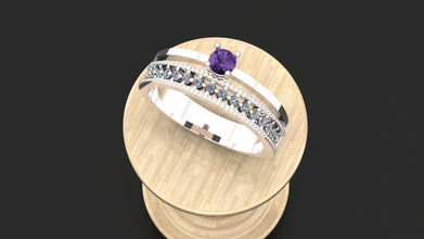 Sterling Silver Custom Gemstone Ring – Personalized Engagement Ring with Birthstone | Handmade Silver Jewelry Gift for Her