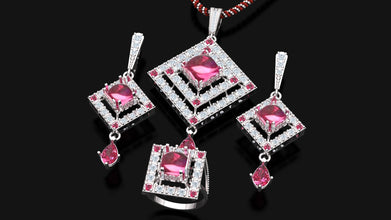 Elite Sterling Silver Jewelry Set  | Necklace, Earrings, Pendant, Bracelet & Ring for Women