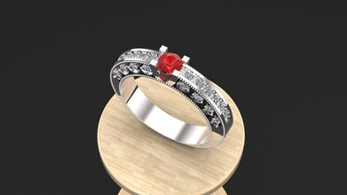 Custom Silver Engagement Ring with Gemstone Options – Personalized Sterling Silver Ring with Diamond Accents