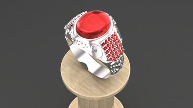 Men’s Sterling Silver Ring with Custom Gemstone | Ruby, Emerald, Sapphire, Birthstone Ring | Handmade Luxury Silver Jewelry