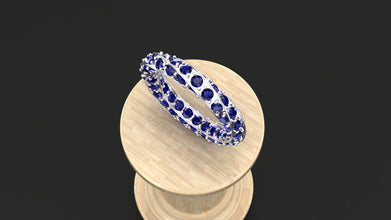 Sterling Silver Eternity Band Ring with Custom Gemstones – Handmade Stackable Jewelry for Women