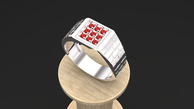 Men’s 925 Sterling Silver Ring | Custom Gemstone Signet Ring (Emerald, Ruby, Citrine, Garnet, Amethyst) – Handmade Luxury Jewelry Gift