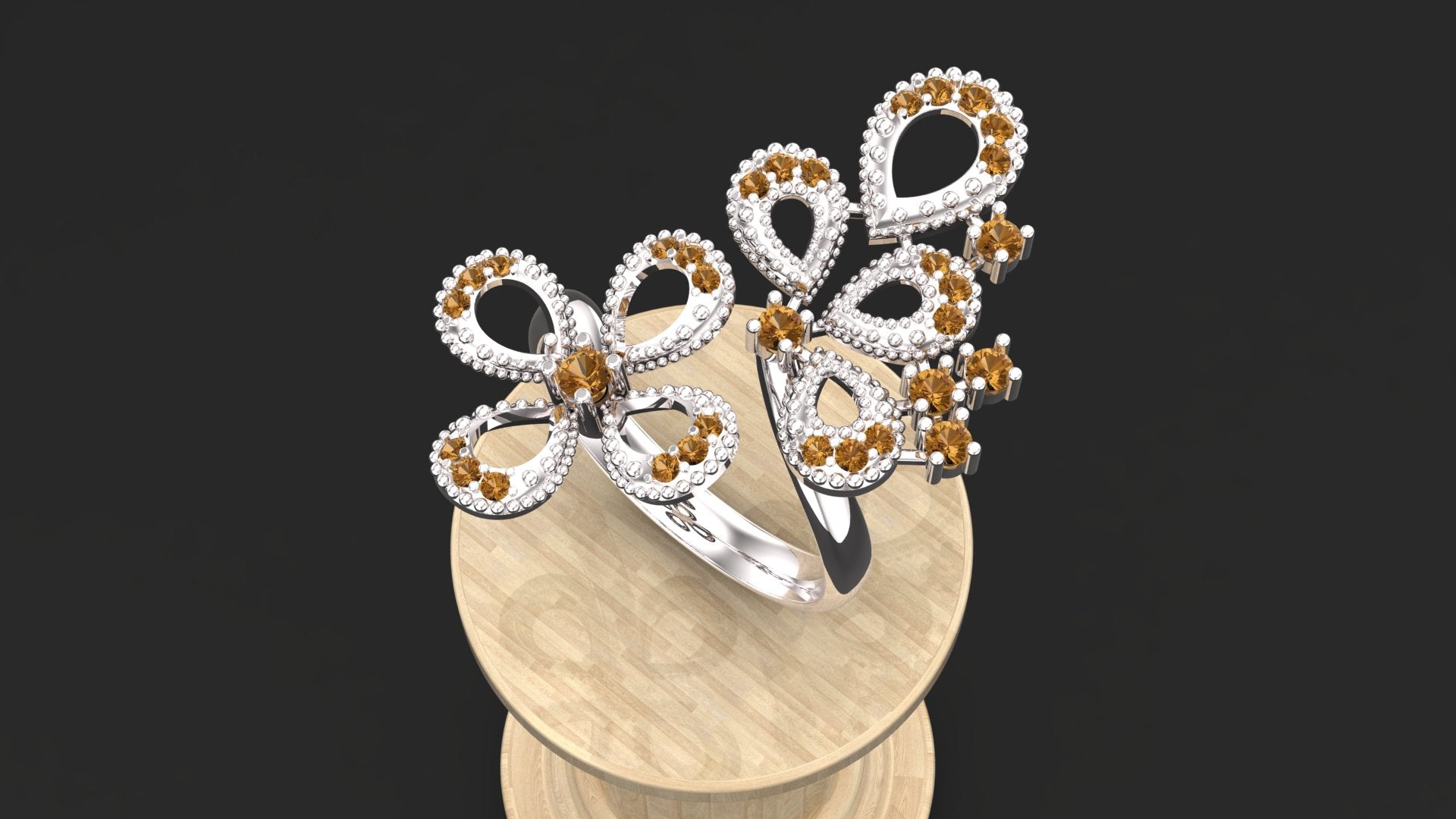 Handcrafted Sterling Silver Adjustable Ring with Custom Gemstones – Emerald, Ruby, Sapphire & Citrine | Unique Statement Jewelry for Women