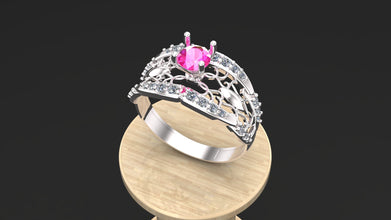 Custom Sterling Silver Engagement Ring – Adjustable Gemstone Choice (Diamond, Emerald, Ruby, Citrine, Pink Sapphire) – Handmade Women’s Jewelry