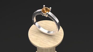 Sterling Silver Solitaire Ring with Custom Gemstone | Personalized Engagement & Promise Ring