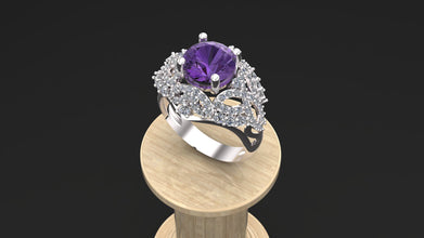 925 Sterling Silver Halo Ring | Women’s Vintage Statement Engagement Ring | Cocktail & Anniversary Ring