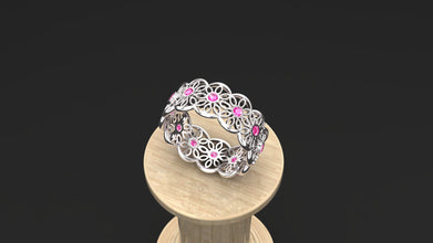 Sterling Silver Customizable Gemstone Floral Ring | Women’s Jewelry