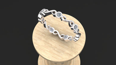 Sterling Silver Infinity Ring with Custom Birthstone – Elegant Personalized Gemstone Band for Women