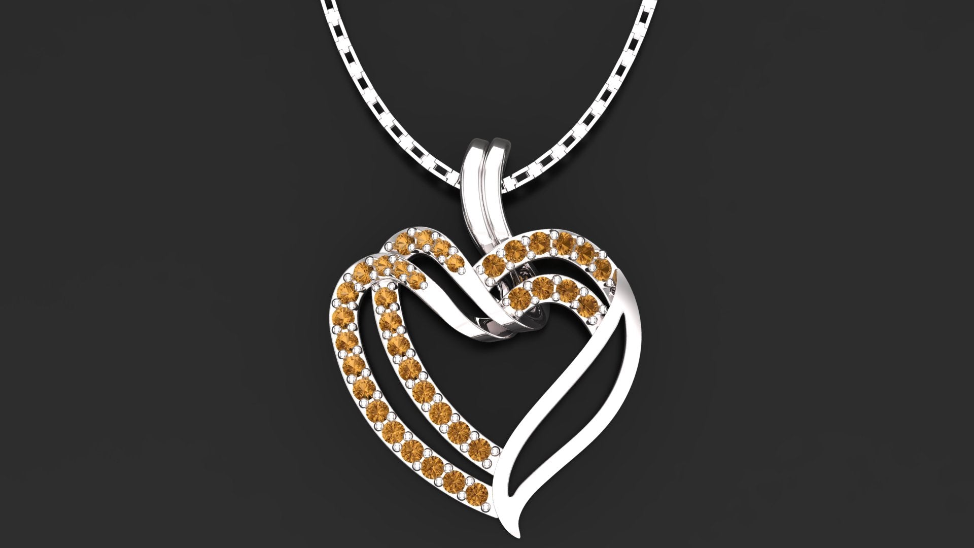"Lyra" Interwoven Heart Pendant with Custom Gemstones in 925 Silver | Minzaari Jewels